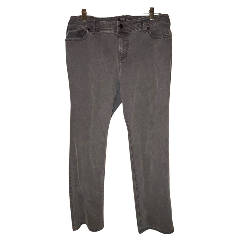 Additions by‎ Chicos (2 Short) Women’s Size 12 Gray Straight Leg Jeans Stretch